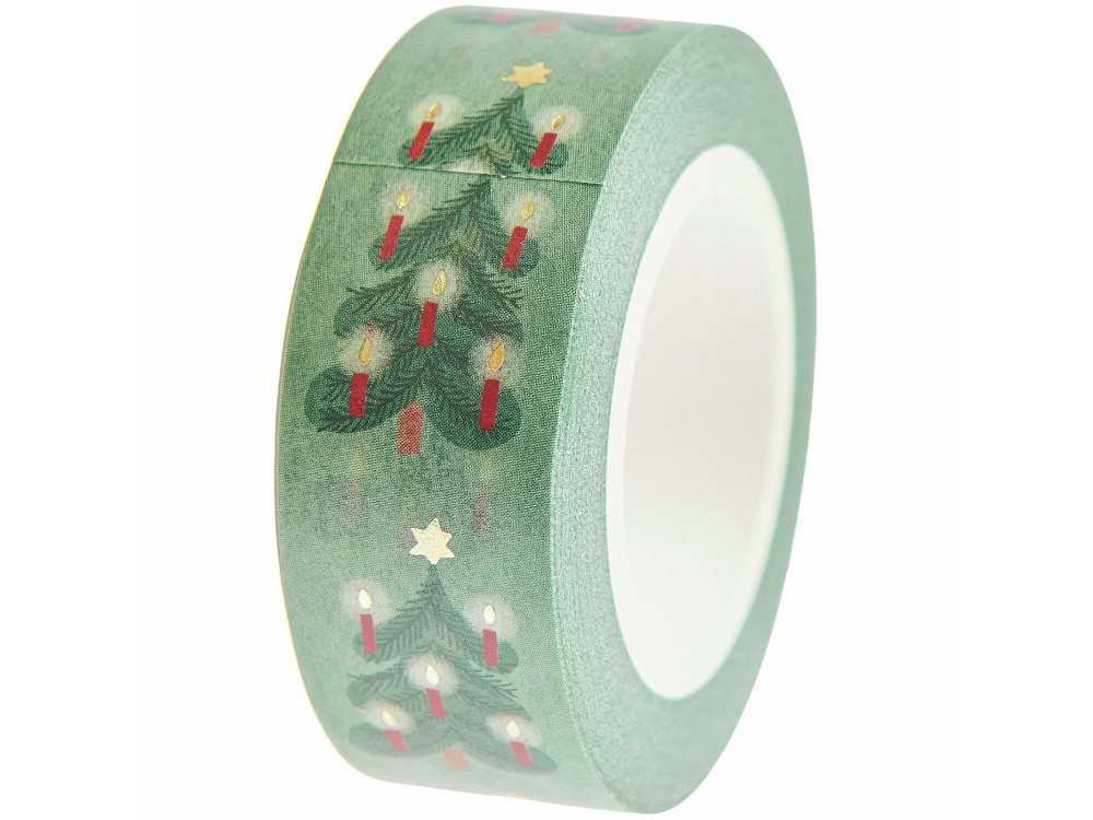 Taśma washi Christmas Tree - Paper Poetry - zielona 15 mm x 10 m