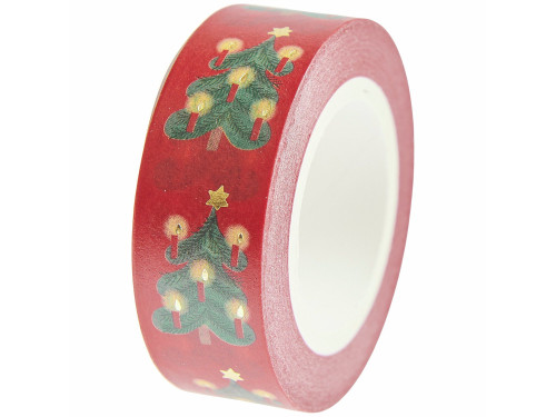 Taśma washi Christmas Tree - Paper Poetry - czerwona 15 mm x 10 m