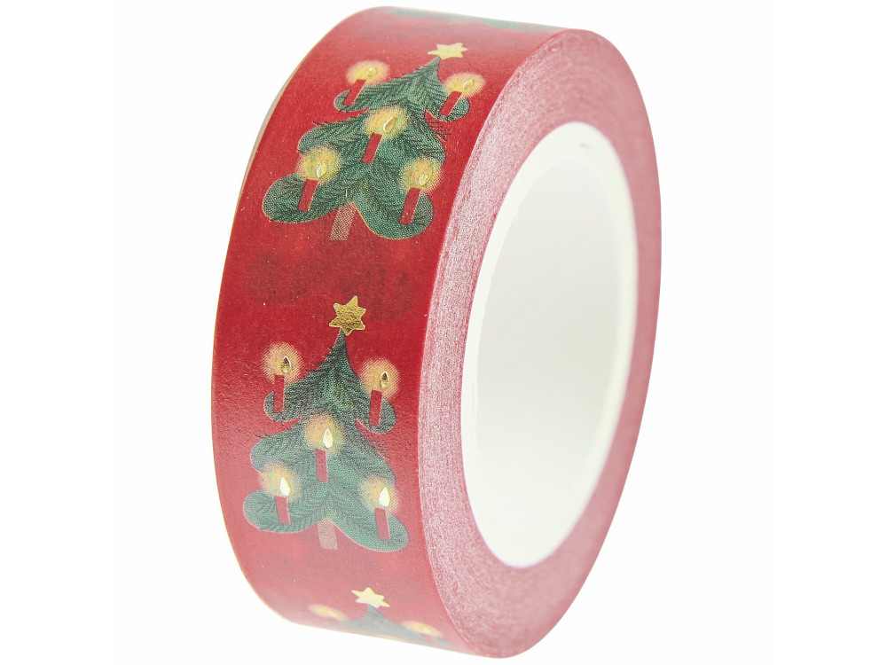 Taśma washi Christmas Tree - Paper Poetry - czerwona 15 mm x 10 m