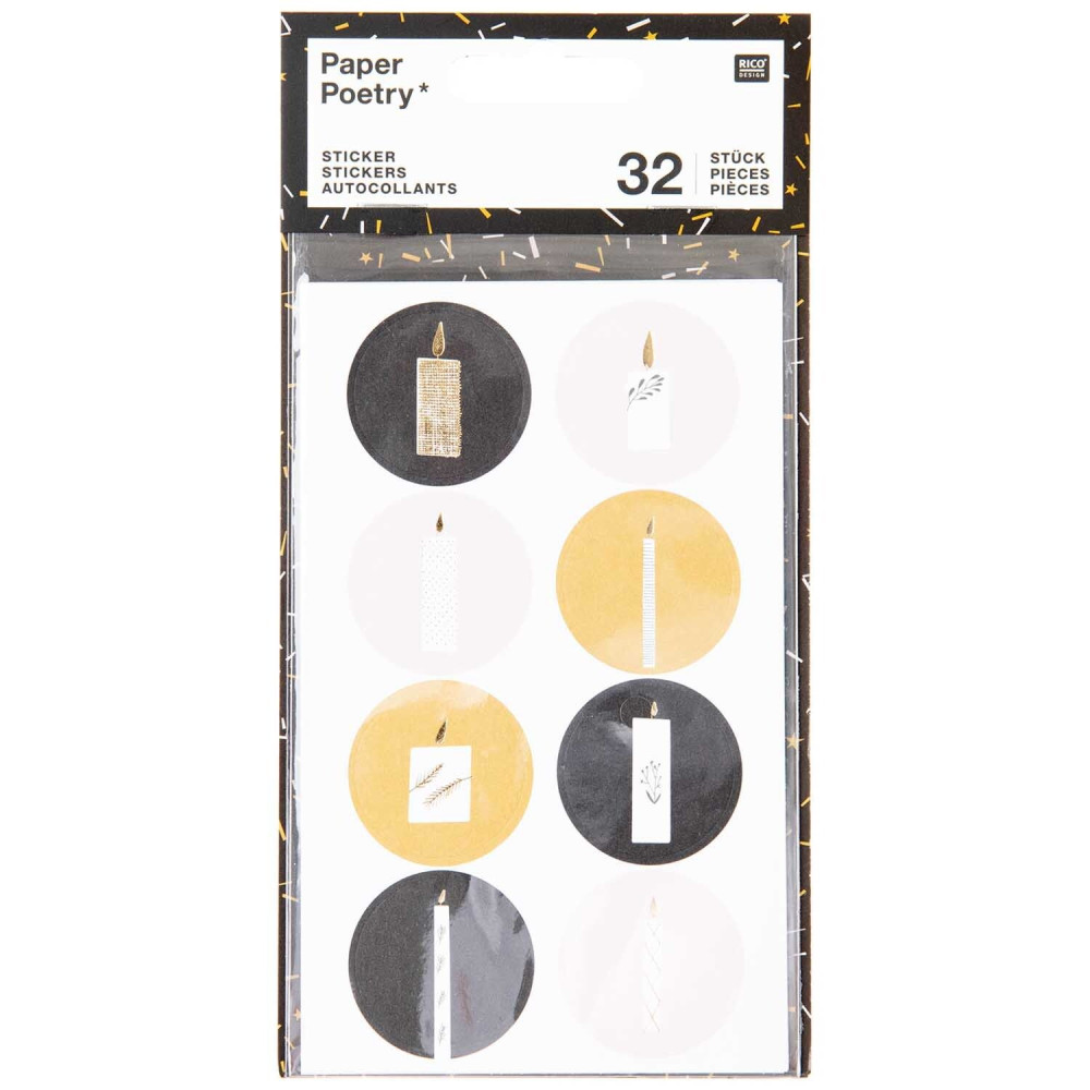 Christmas stickers Nostalgic Black - Paper Poetry - 32 pcs.