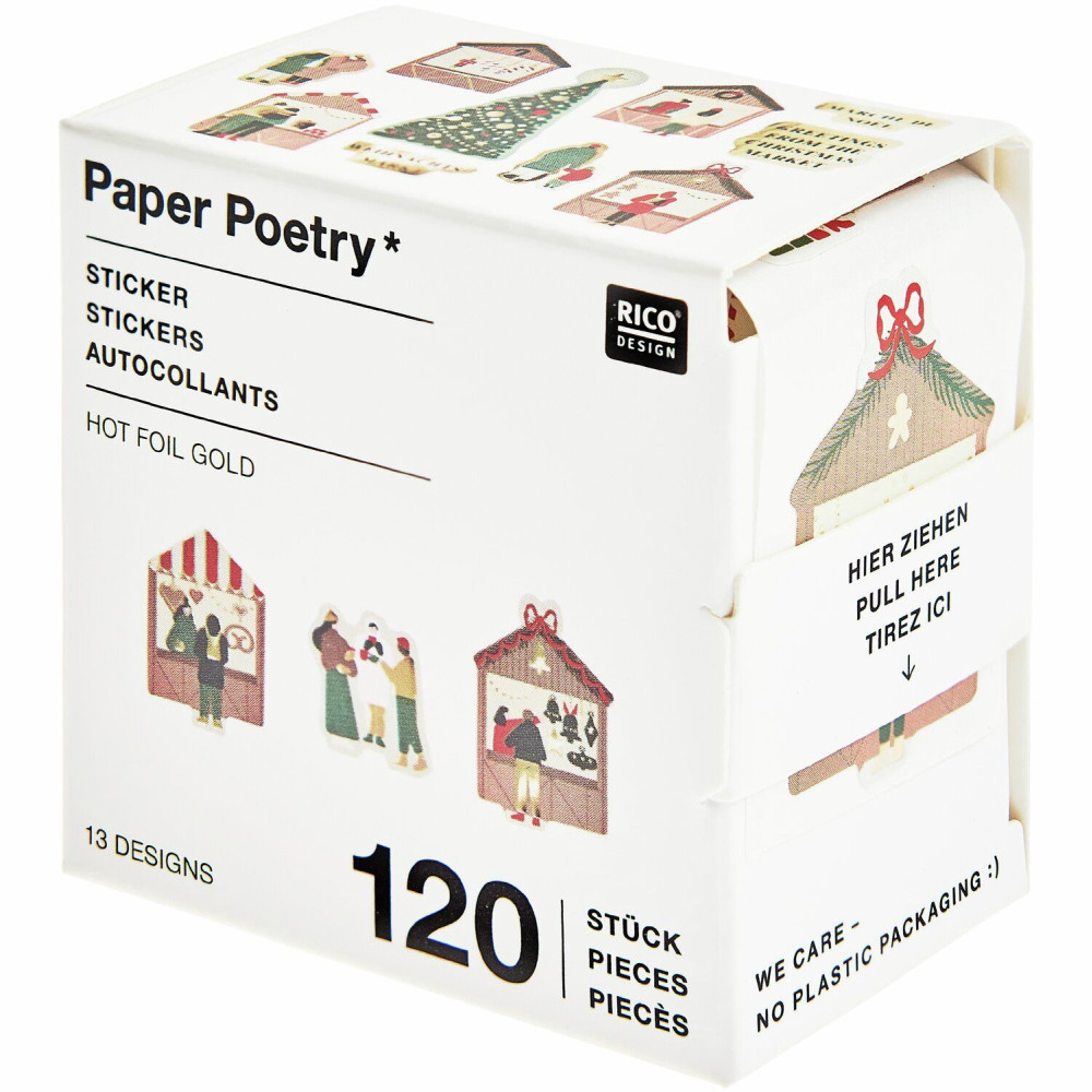 Naklejki świąteczne Jarmark Świąteczny - Paper Poetry - 120 szt.
