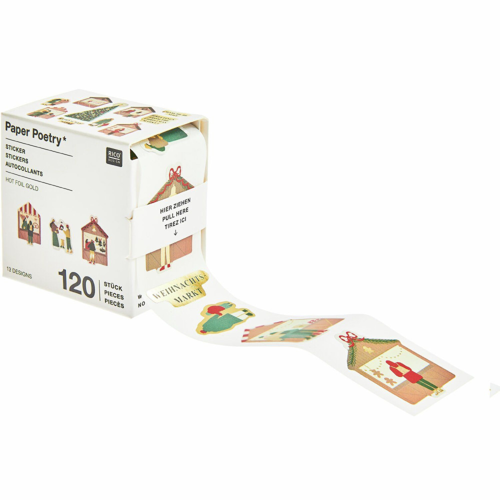 Christmas stickers Christmas Market - Paper Poetry - 120 pcs.