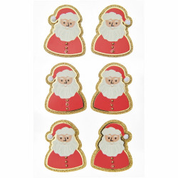 3D Christmas stickers Santa Claus - Paper Poetry - 6 pcs.