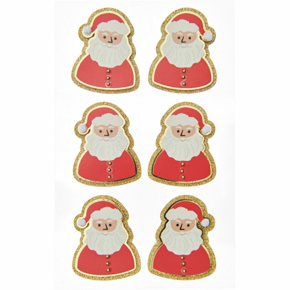 3D Christmas stickers Santa Claus - Paper Poetry - 6 pcs.