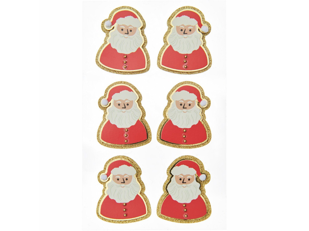 3D Christmas stickers Santa Claus - Paper Poetry - 6 pcs.