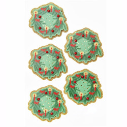 3D Christmas stickers Wreaths - Paper Poetry - 5 pcs.