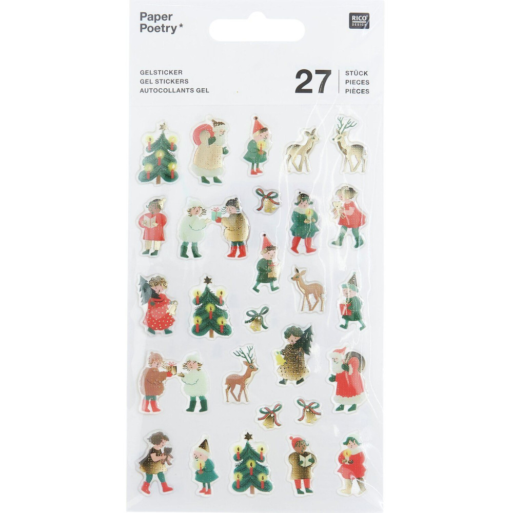 Gel Christmas stickers - Paper Poetry - 27 pcs.