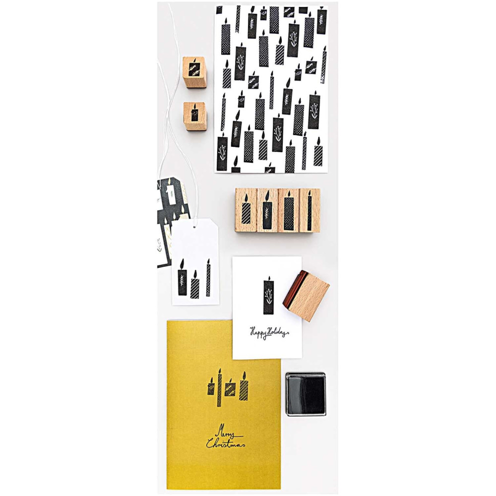 Set of wooden stamps Candles - Paper Poetry - 7 pcs.