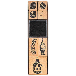 Set of wooden stamps Tinsel - Paper Poetry - 7 pcs.