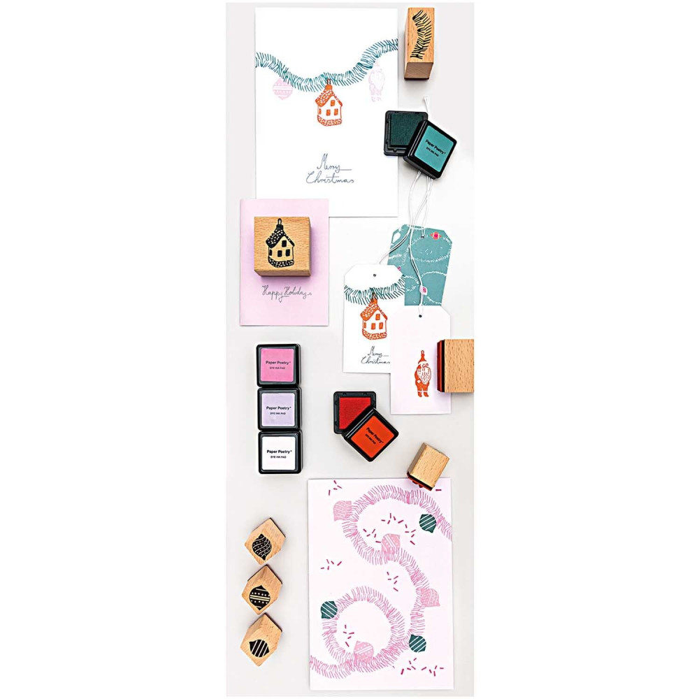 Set of wooden stamps Tinsel - Paper Poetry - 7 pcs.