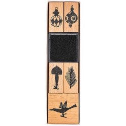 Set of wooden stamps Christmas Tree Decorations - Paper Poetry - 5 pcs.