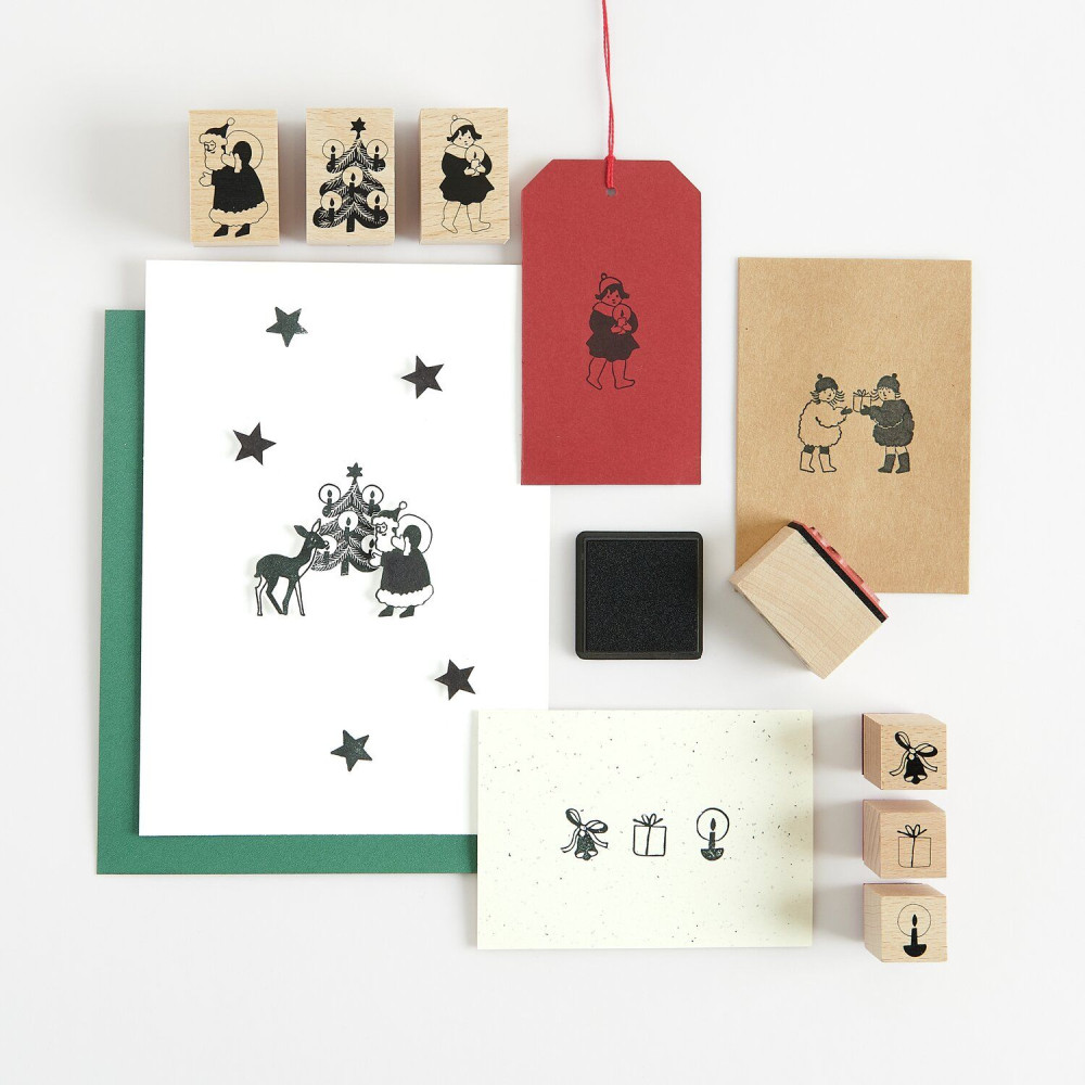 Set of wooden stamps Christmas Kids - Paper Poetry - 13 pcs.