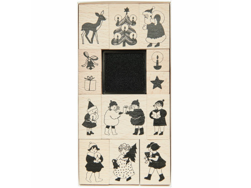 Zestaw stempli drewnianych Christmas Kids - Paper Poetry - 13 szt.