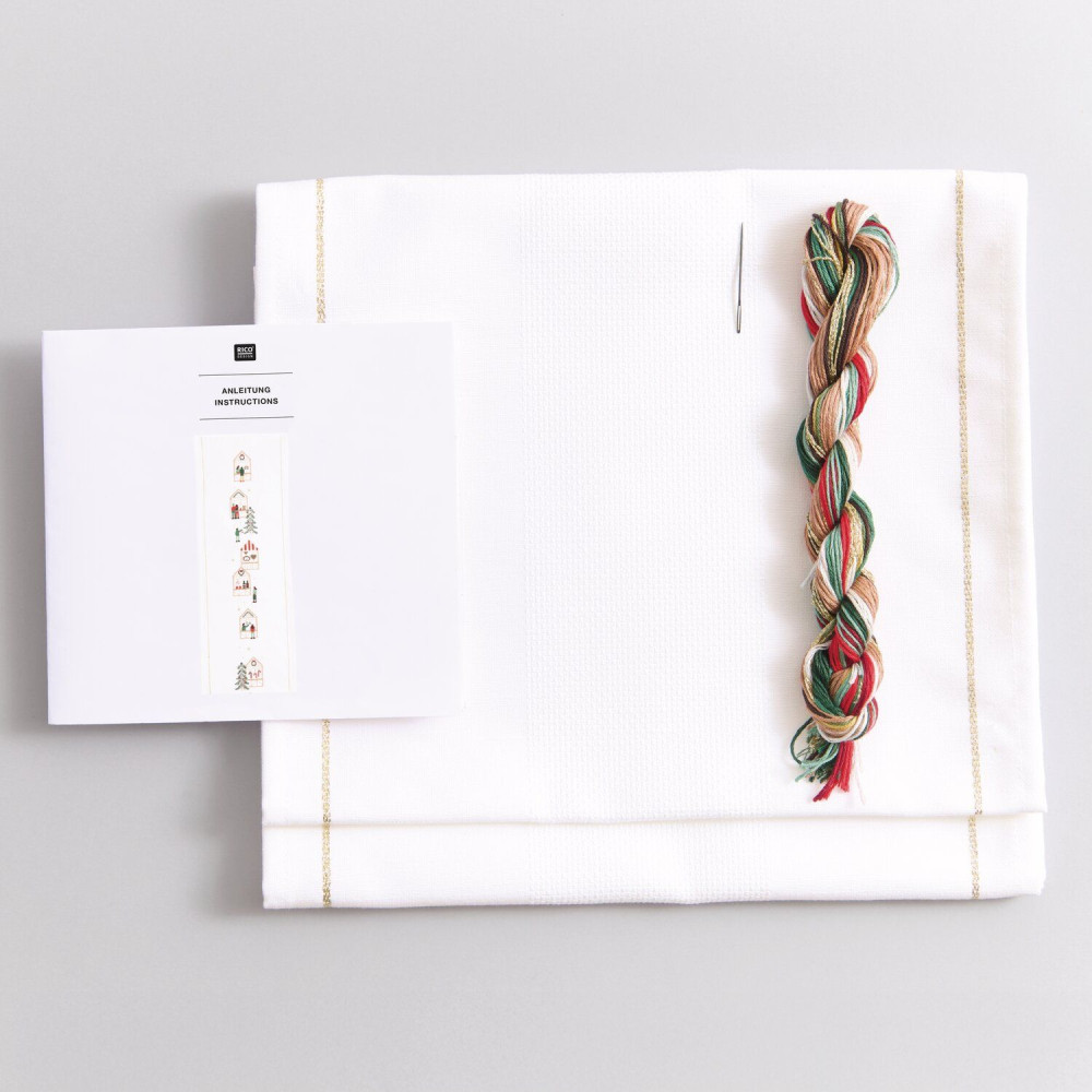 Embroidery Kit Table Runner - Rico Design - Christmas Market