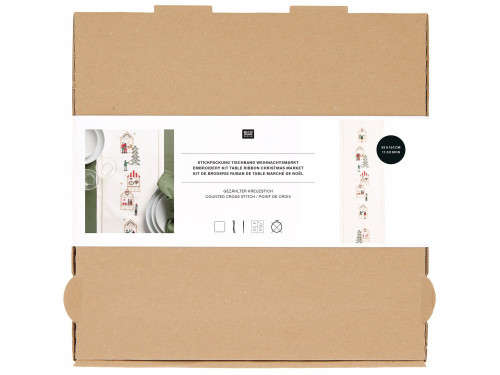 Embroidery Kit Table Runner - Rico Design - Christmas Market