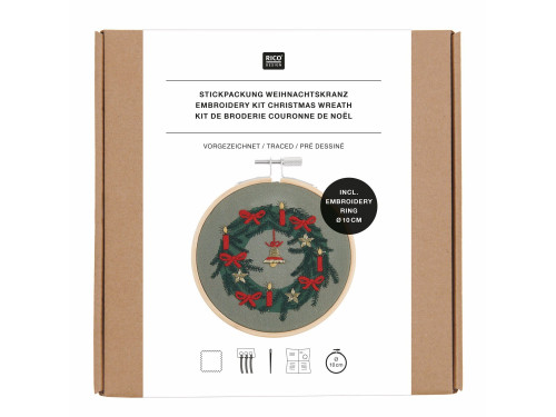 Zestaw świąteczny do haftu - Rico Design - Wieniec