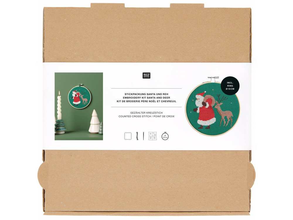 Embroidery Kit  - Rico Design - Santa and Deer