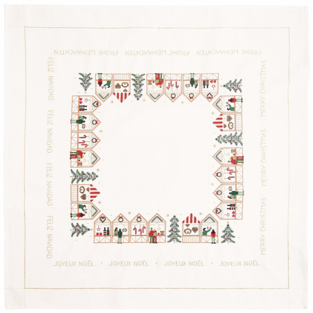 Embroidery Kit Tablecloth - Rico Design - Christmas Market