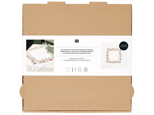 Embroidery Kit Tablecloth - Rico Design - Christmas Market