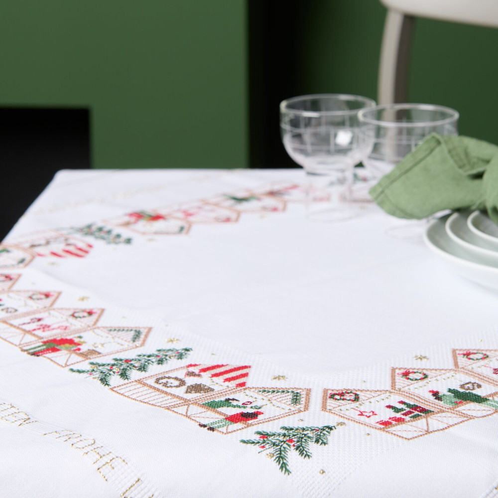 Zestaw świąteczny do haftu Obrus - Rico Design - Jarmark Świąteczny