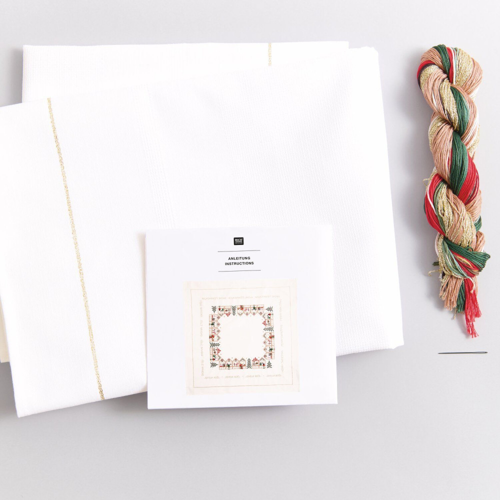 Embroidery Kit Tablecloth - Rico Design - Christmas Market