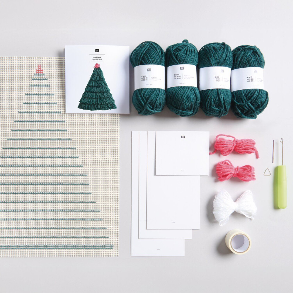 Hooki Hooki Latch Hooking Kit - Rico Design - Christmas Tree