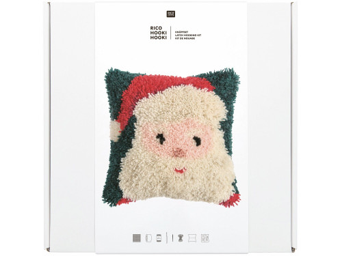 Hooki Hooki Latch Hooking Kit Cushion - Rico Design - Santa Claus