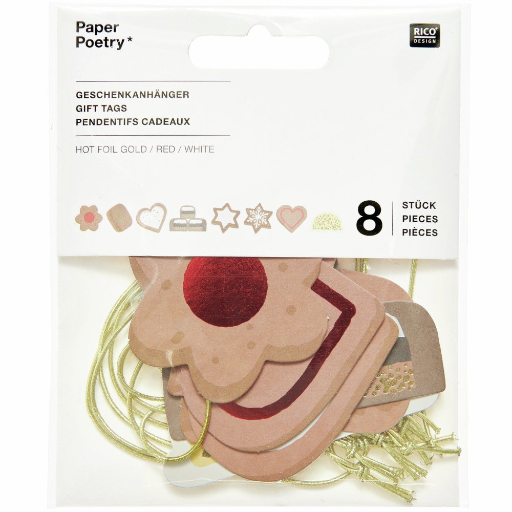 Zawieszki na prezenty Cookies - Paper Poetry - 8 szt.