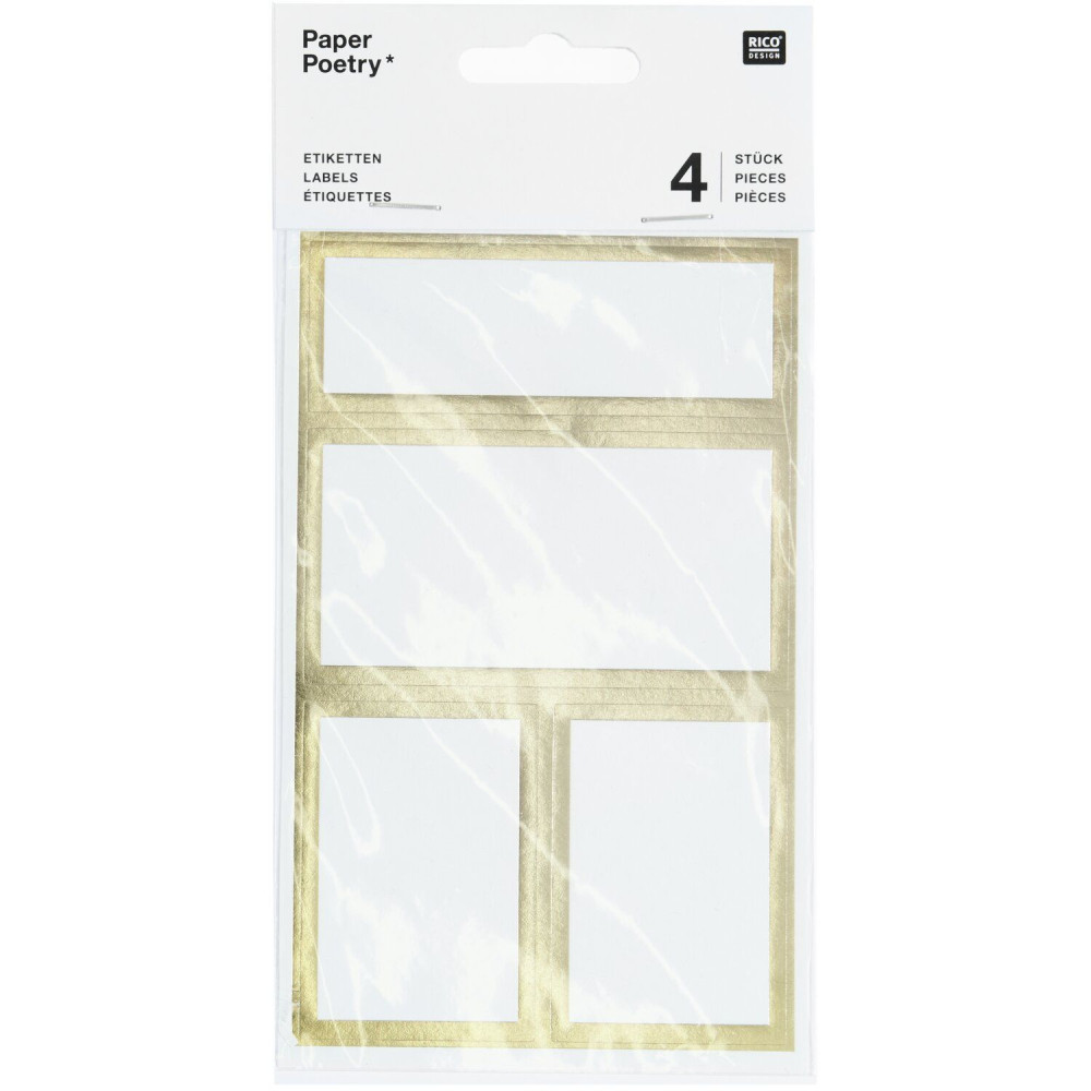 Self-adhesive gift labels - Paper Poetry - gold 12 pcs.