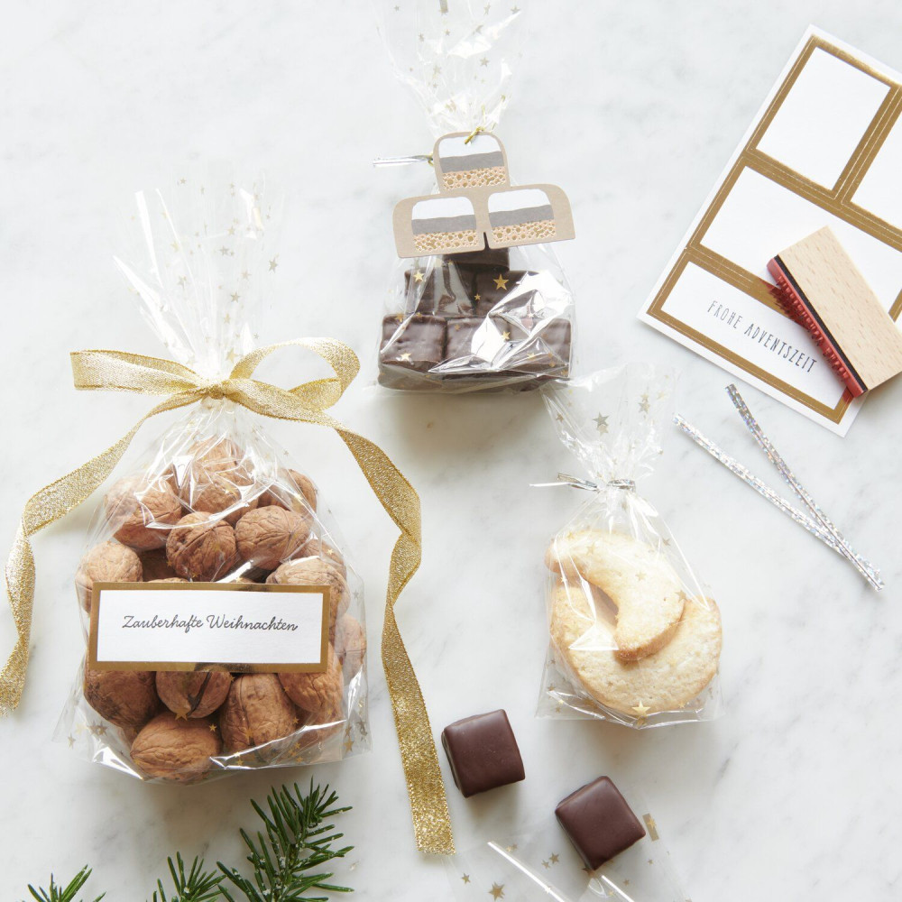 Self-adhesive gift labels - Paper Poetry - gold 12 pcs.