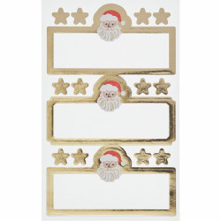 Self-adhesive gift labels Santa Claus - Paper Poetry - gold 9 pcs.