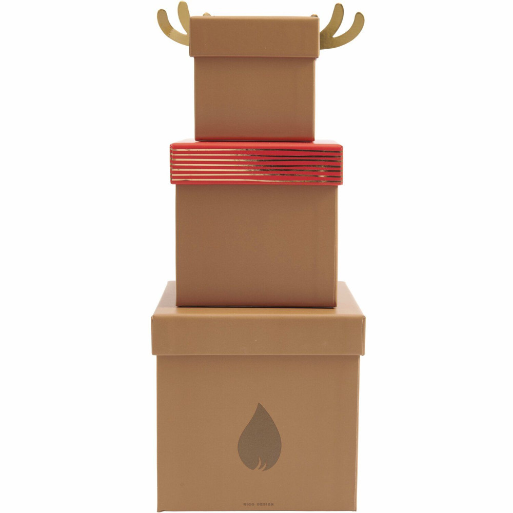 Set of cardboard gift boxes Reindeer - Rico Design - 3 pcs.