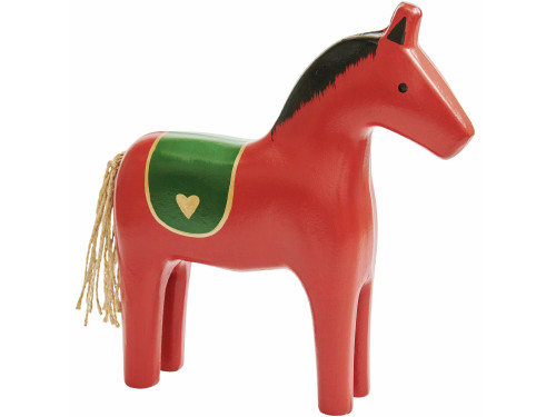 Figurka drewniana Koń - Rico Design - czerwony 23,5 cm