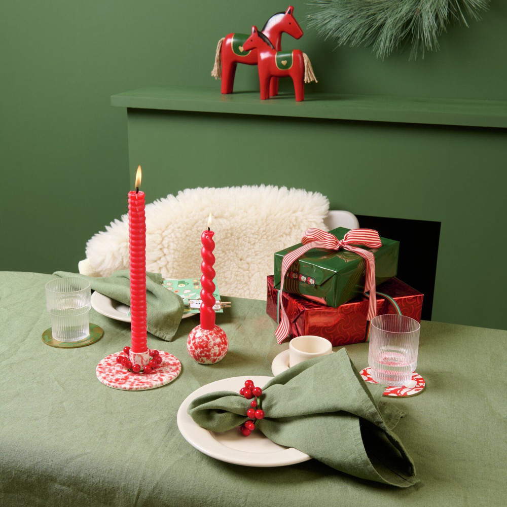 Figurka drewniana Koń - Rico Design - czerwony 23,5 cm