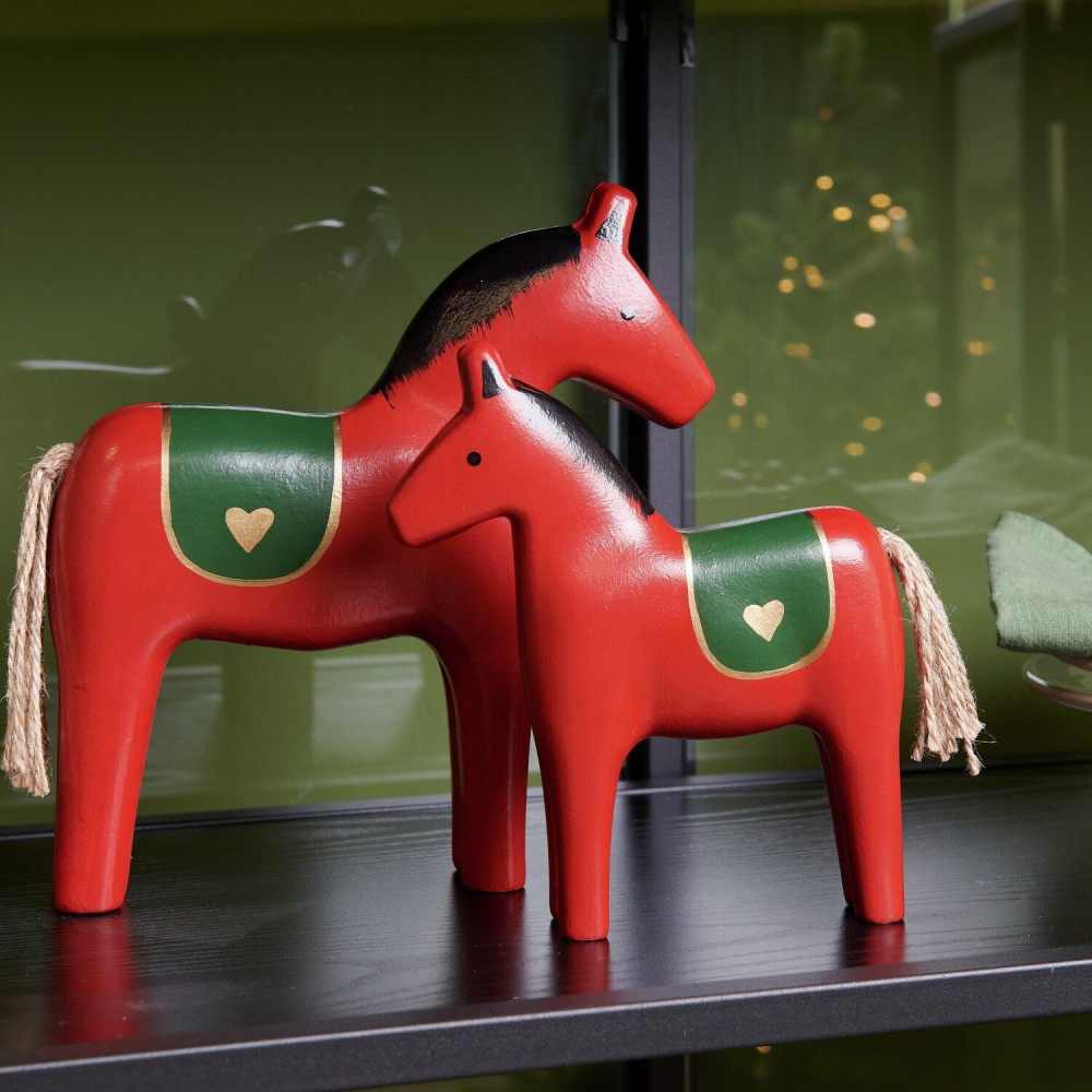 Wooden Horse figurine - Rico Design - red 18,5 cm