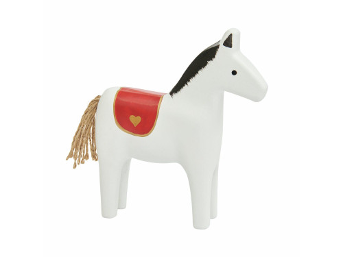 Wooden Horse figurine - Rico Design - white 18,5 cm
