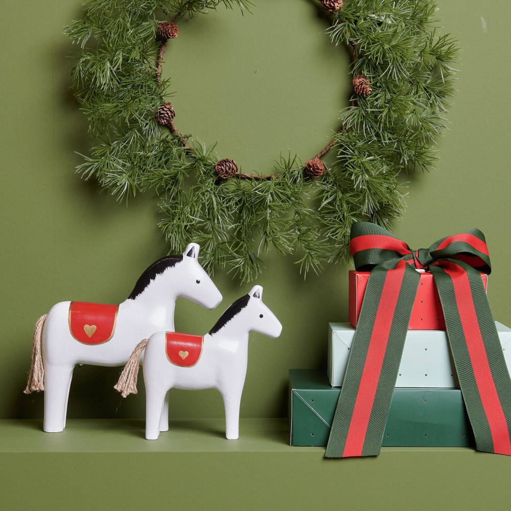 Wooden Horse figurine - Rico Design - white 18,5 cm