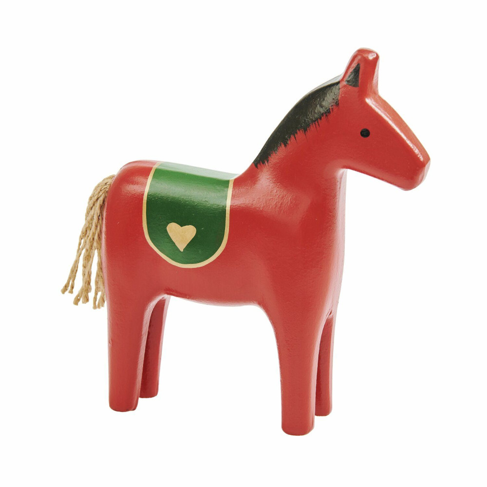 Figurka drewniana Koń - Rico Design - czerwony 18,5 cm