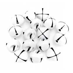 Metal bells - white 1,5 x 2 cm 16 pcs.