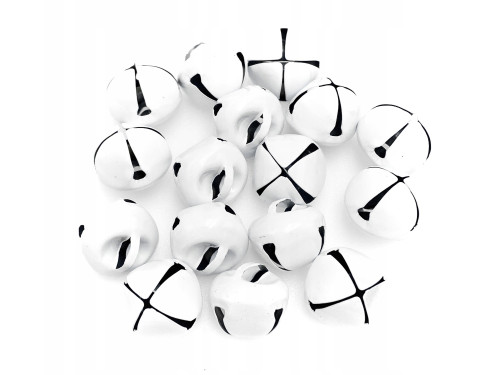 Metal bells - white 1,5 x 2 cm 16 pcs.