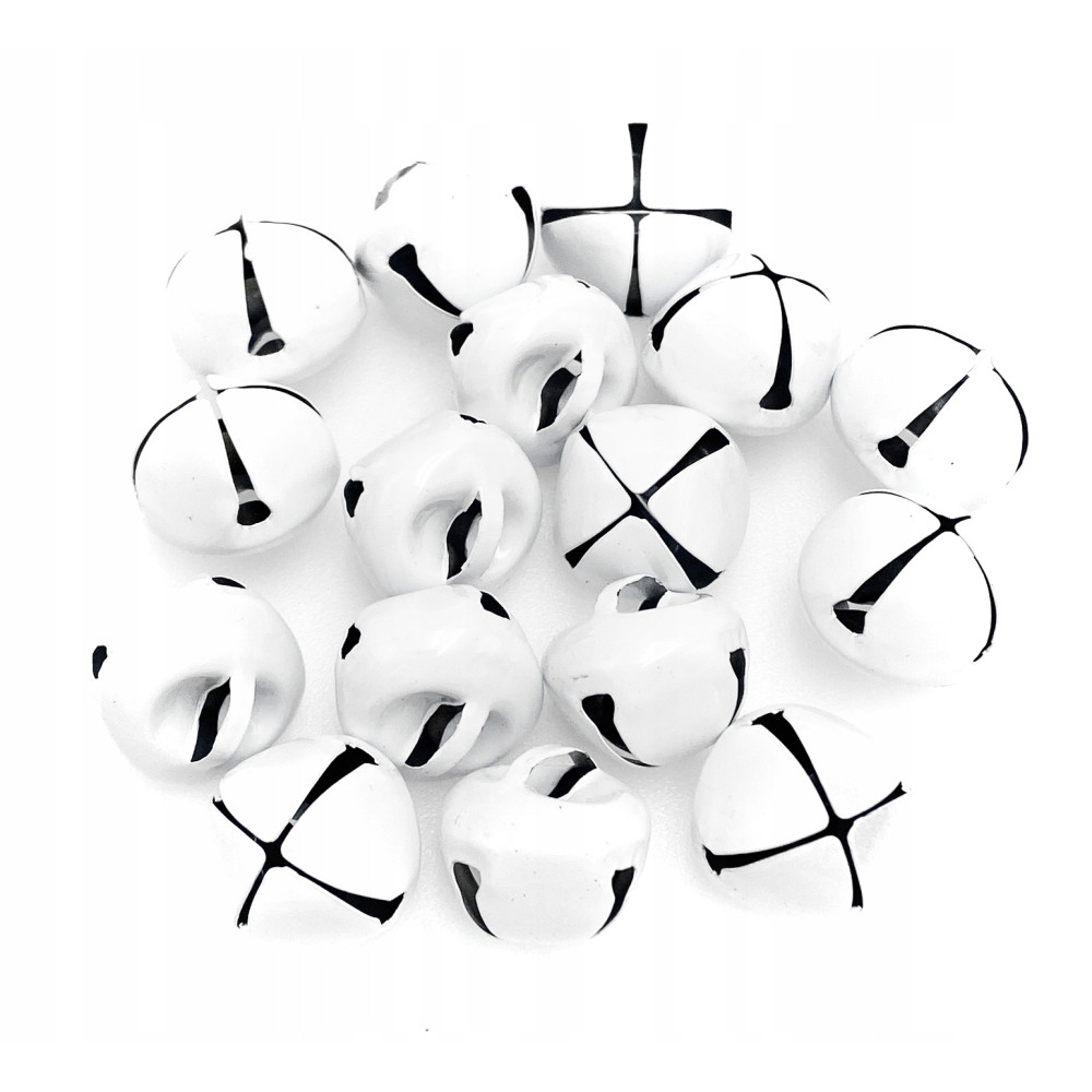 Metal bells - white 1,5 x 2 cm 16 pcs.
