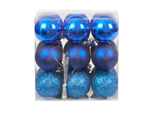 Shatterproof baubles - blue 4 cm 18 pcs.