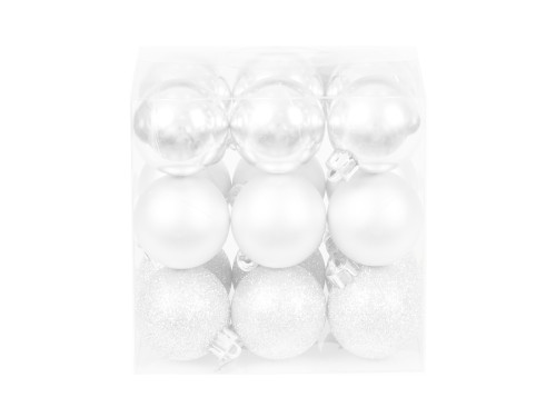 Bombki choinkowe nietłukące - białe 4 cm 18 szt.