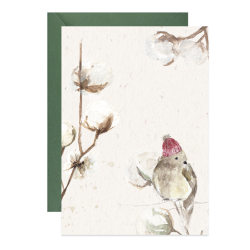 Greeting card A6 - Paperwords - Sparrow in cotton