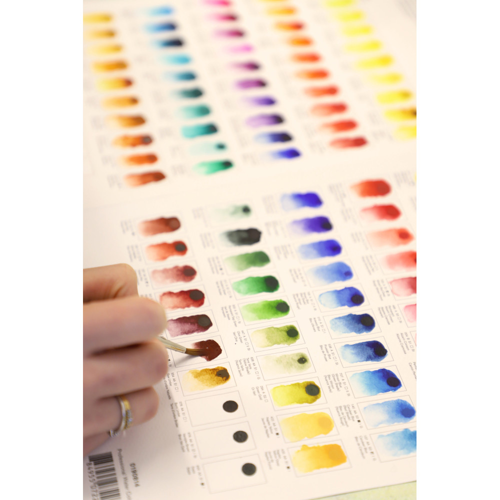 Professional Watercolour Dot Card Color Chart - Winsor & Newton - 109 colors