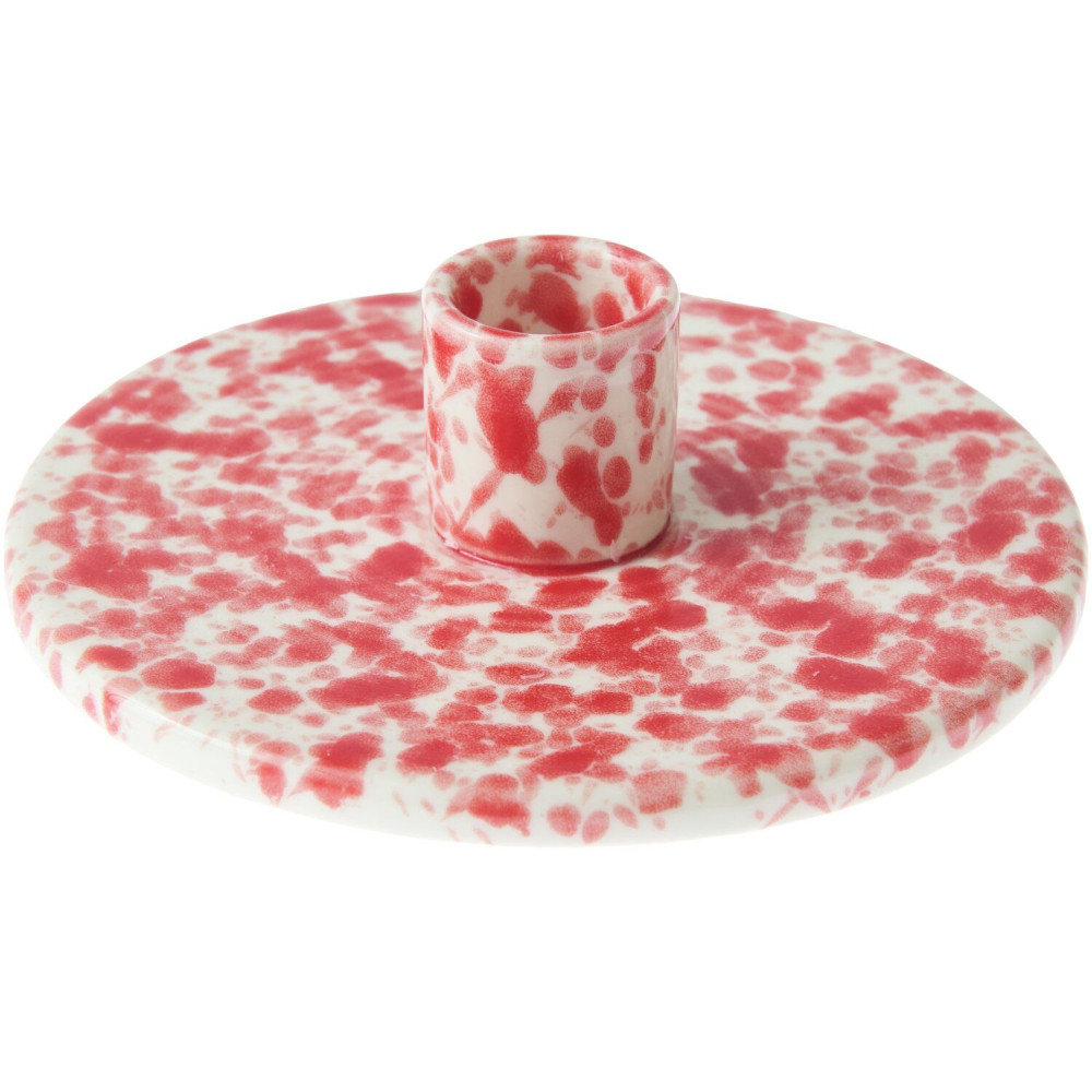 Porcelain candle holder - Rico Design - red & white