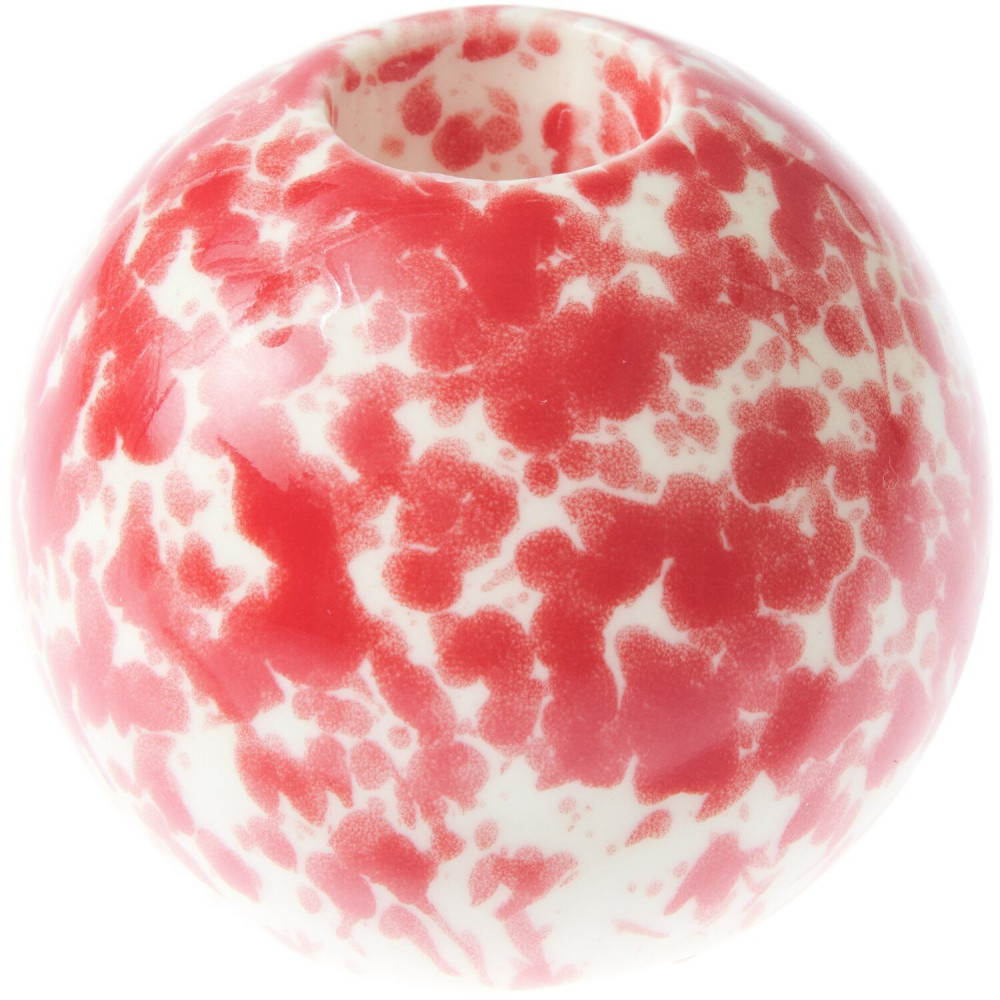 Porcelain candle holder - Rico Design - red & white