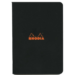 Notebook - Rhodia - checkered, black, A5, 80 g, 48 sheets
