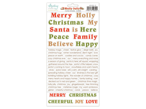 Set of paper stickers 15,2 x 20,3 cm - Mintay - Holly Jolly ENG