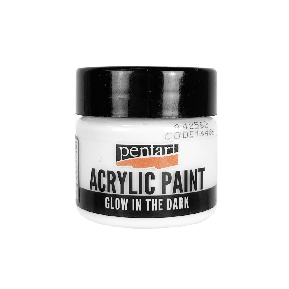 Glow in the dark acrylic paint - Pentart - light blue, 30 ml